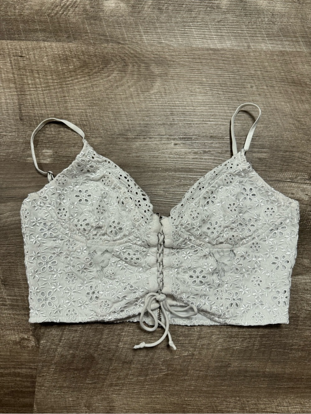 LOVE By Lottie Moss White Crop Top Tank Top Size Small